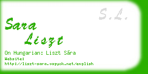 sara liszt business card